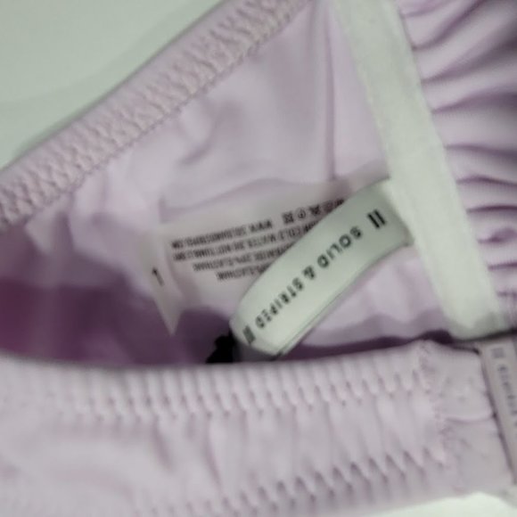 Solid & Striped The Abby Bandeau Lilac Purple Bikini Top Size Large - Picture 8 of 9